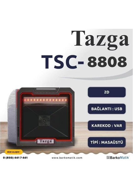 Populermarketim - Tazga Tsc 8808 Masa Tipi 2d Barkod Okuyucu