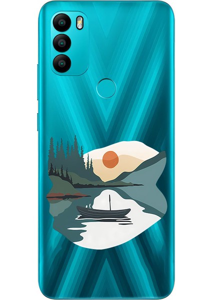 General Mobile GM21 Plus Uyumlu Nehir Manzarası Desenli Silikon Kılıf
