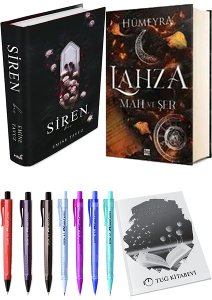 Lahza 1 Mah ve Şer Ciltli ve Siren Bir Ciltli Emine Tavuz 2'li Set + Hediyeli
