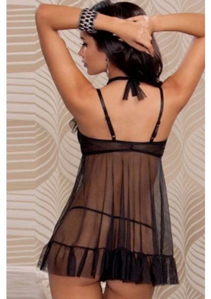 Leyna Siyah Transparan Gecelik TM8060 fiyatları