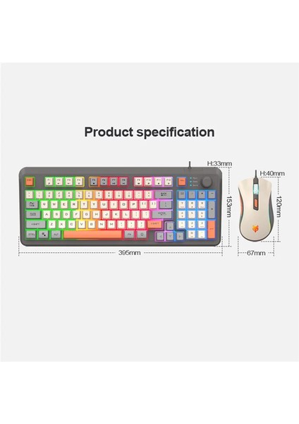 K820 LED Işıklı Modlu Oyuncu Klavye Mouse Seti USB Girişli Kablolu