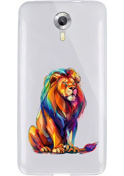 General Mobile 4g Uyumlu Renkli Aslan Desenli Silikon Kılıf