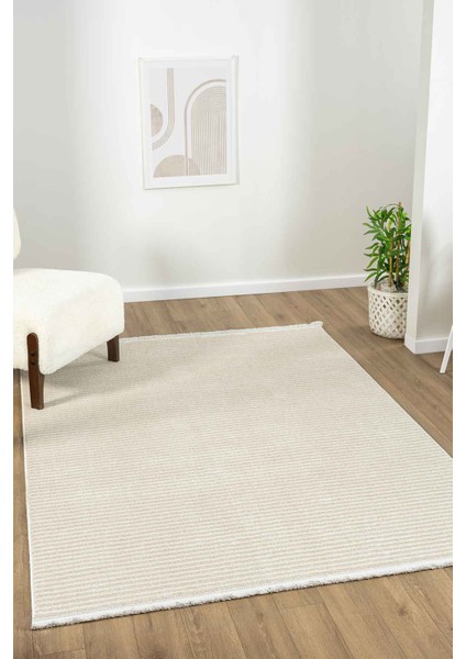 Ventura Bej Multi Shaggy Yumuşak Post Peluş Salon Oturma Odası Halısı Vnt109 100 x 200