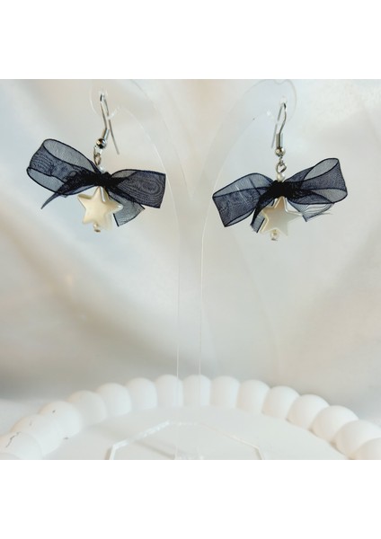 Kurdele Detaylı Aesthetic Soft Vibes Vintage Coquette Y2K Star Yıldız Inci Küpe fiyatları