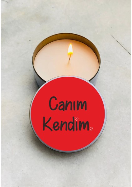 Kokulu Mum Canım Kendim Tasarımlı Metal Kutulu Mum