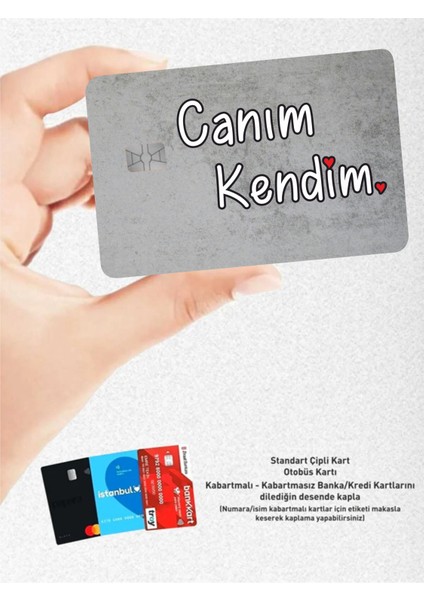 Canım Kendim - Papara Tosla Akbil Kart Kaplama Stickeri Kredi Kartı Için Uyumlu