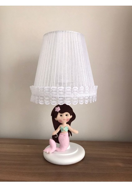 Bebek Çocuk Odası Abajur Deniz Kızı Açık Pembe