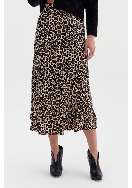 Leopar Desenli Midi Boy Saten Etek fiyatları