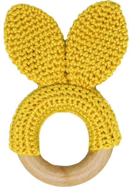 Organik Amigurumi Sarı Mini Bunny Diş Kaşıyıcı Sarı