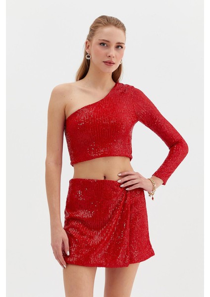 Pullu Payetli Şort Etek