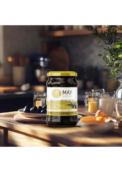 Doğal Siyah Salamura Zeytin - 1KG | MAY Olive Oil | Taze, Katkısız ve Ege'nin Özgün Lezzeti