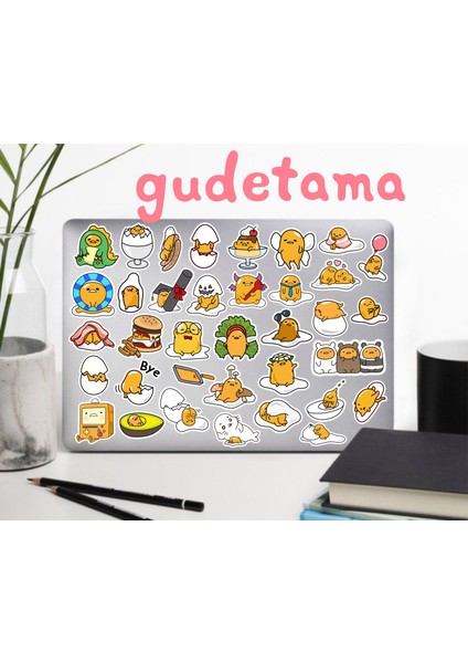 Gudetama Seri 2 Sticker Telefon Laptop Notebook Tablet Defter Matara Stiker Etiket
