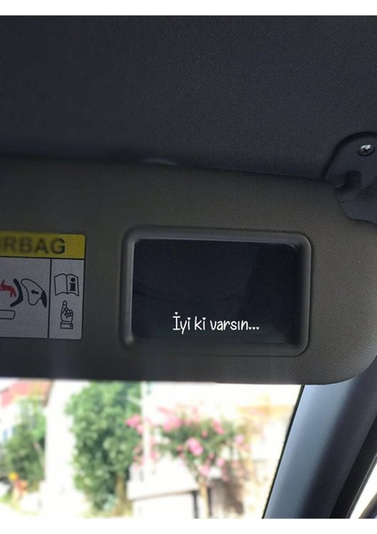 Iyi Ki Varsın Araba Içi Ayna, Araç Makyaj Ayna Etiket Sticker