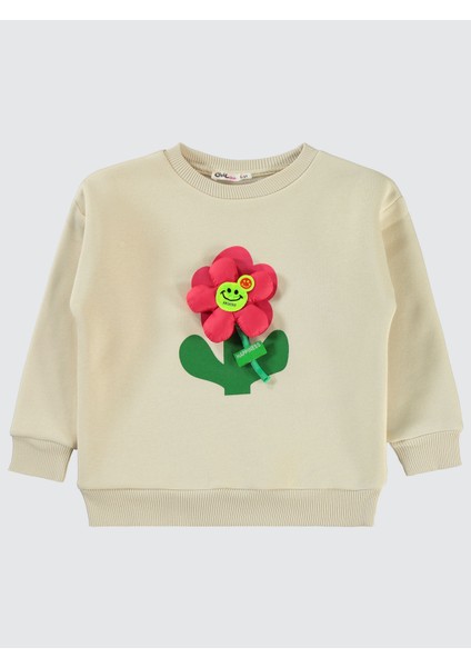 Kız Çocuk Sweatshirt 2-5 Yaş Tebeşir