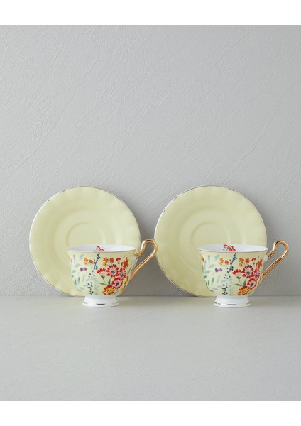 Miranda New Bone China 4 Parça 2 Kişilik Fincan Takımı 220 ml Açık Sarı fiyatları