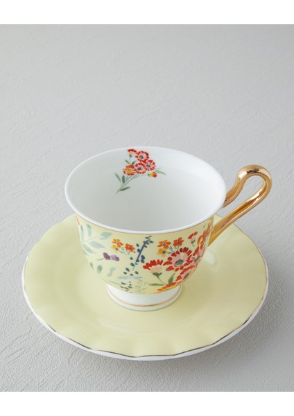 Miranda New Bone China 4 Parça 2 Kişilik Fincan Takımı 220 ml Açık Sarı modelleri
