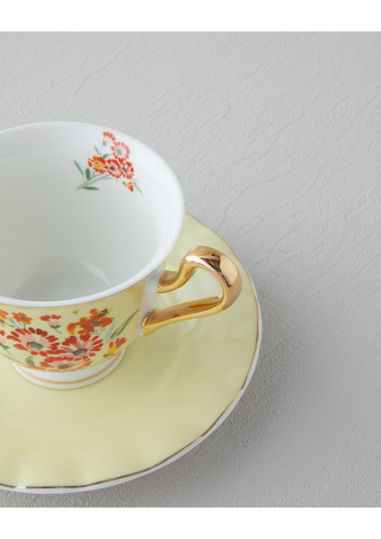 Miranda New Bone China 4 Parça 2 Kişilik Fincan Takımı 220 ml Açık Sarı fırsatları