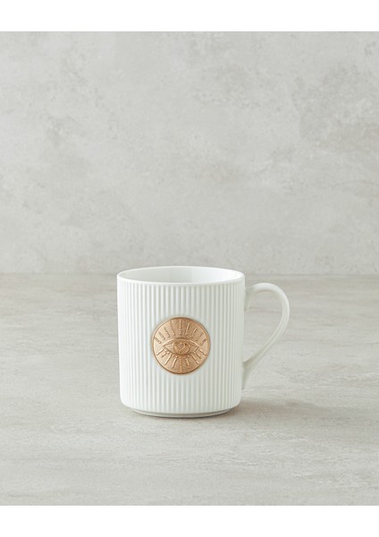 Goldie Eye New Bone China Kupa 370 ml Beyaz-Gold