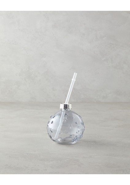 Christmas Star Cam Pipetli Bardak 400 ml Gri