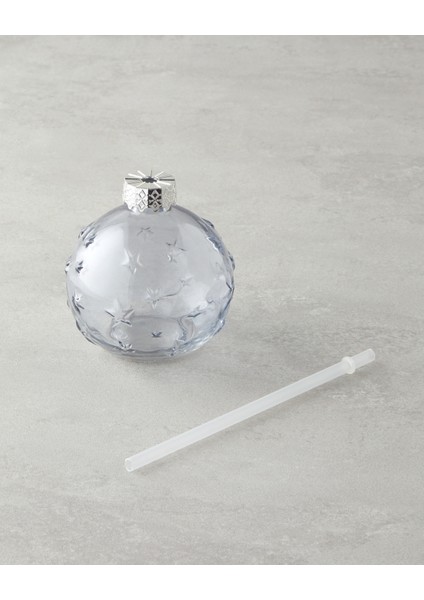 Christmas Star Cam Pipetli Bardak 400 ml Gri