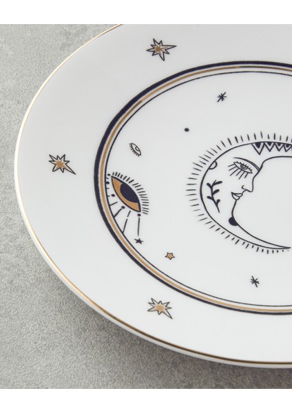 English Home Talisman Moon Bone China Pasta Tabağı 21 cm Siyah-Gold