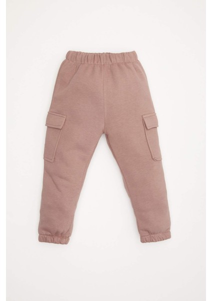 Kız Bebek 2'li Takım Baskılı Bisiklet Yaka Sweatshirt Esnek Belli Eşofman Altı D5164A524WN fiyatları