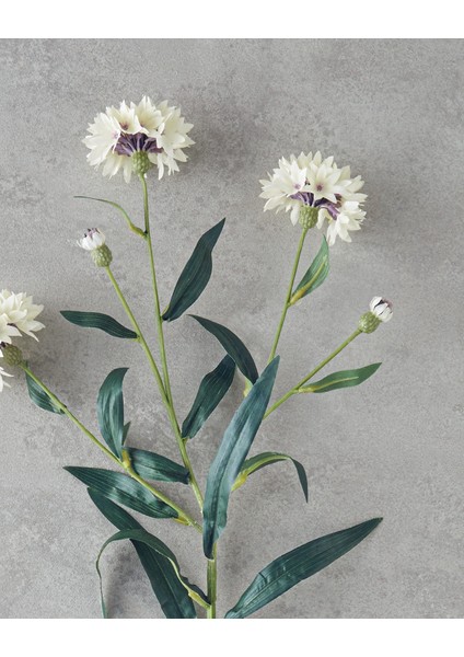Cornflower Tek Dal Yapay Çiçek 64 Cm Beyaz fiyatları