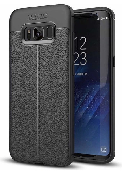 Samsung Galaxy S8 Plus Kılıf Niss Deri Desen Silikon