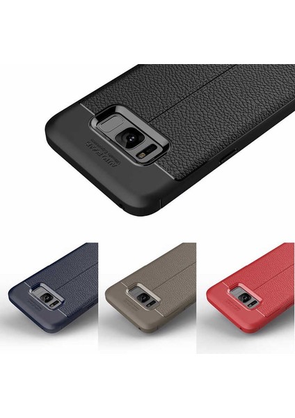 Samsung Galaxy S8 Plus Kılıf Niss Deri Desen Silikon