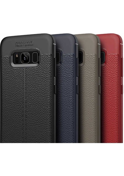 Samsung Galaxy S8 Plus Kılıf Niss Deri Desen Silikon