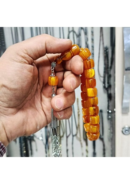 Eskitme Tarz Sarı Sıkma Kehribar Efe Tesbih 12 x 11 mm fırsatları