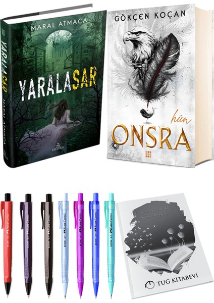 Onsra Hun Ciltli ve Ephesus Yayınları Yaralasar 2 Ciltli Maral Atmaca 2li Set