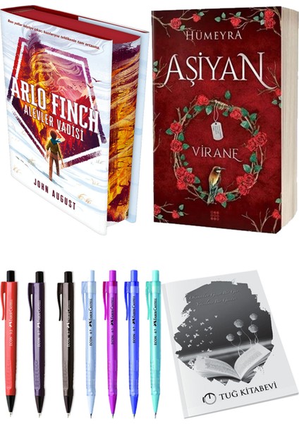 Aşiyan 1 Virane Ciltli ve Arlo Finch Alevler Vadisi Ciltli John August 2li Set