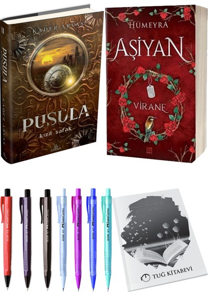 Aşiyan 1 Virane Ciltli ve Pusula 2 Kızıl Şafak Ciltli Kader Arvas 2li Set