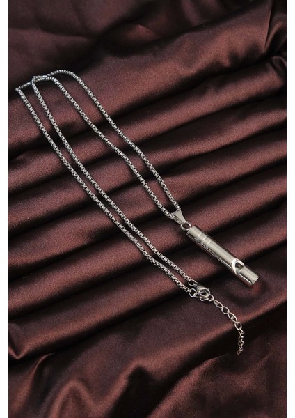 Populermarketim - Acil Durum Düdüğü 316L Çelik Kararma Yapmaz Yüksek Desibel Kolye Unisex fırsatları