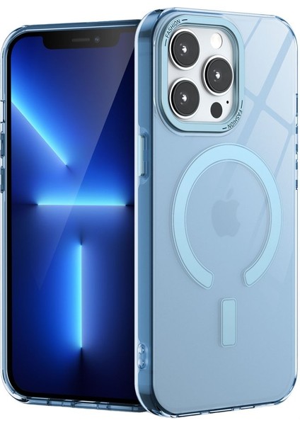 Apple iPhone 13 Pro Max Kılıf Metal Lens Çerçeveli ve Tuşlu Wireless Şarj Özellikli Sert Pc Troy Kapak