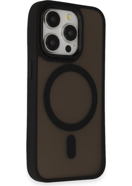 Apple iPhone 14 Pro Max Kılıf Wireless Şarj Özellikli Lens Çerçeveli Kenarı Silikon Oslo Kapak
