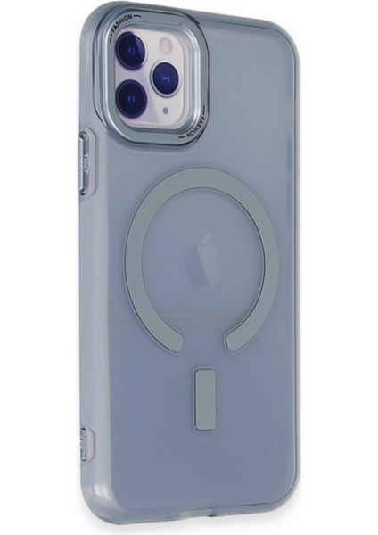 Apple iPhone 11 Pro Kılıf Metal Lens Çerçeveli ve Tuşlu Wireless Şarj Özellikli Sert Pc Troy Kapak