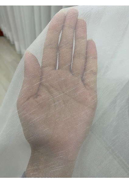 Ebru Bantlı 1/3 Sık Pileli Tül Perde Kırık Beyaz Renk fiyatları