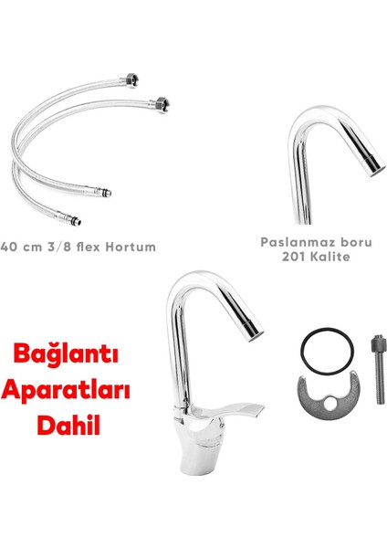Kısa Kuğu Batarya Duş Bulaşık Musluğu Lavabo Banyo Mutfak Bataryası Mermer Üstü Çift Su Giriş Evye modelleri