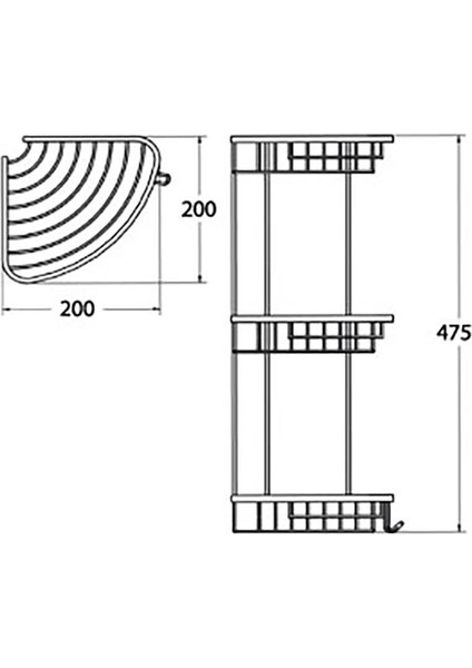 Dalgalı Süngerlik Üçlü 20X20 Antik