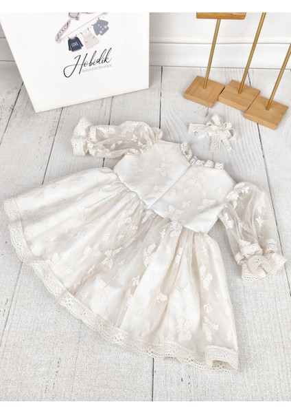 Kız Bebek Doğum Günü Parti Mevlüt Krem Dantel Vintage Elbise Set fiyatları