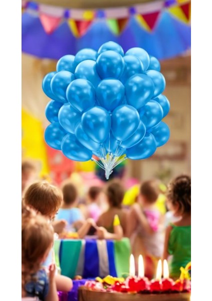 10'lu Mavi Metalik Renkte Balon - Doğum Günü Parti ve Eğlenceli Etkinlikler Için fiyatları