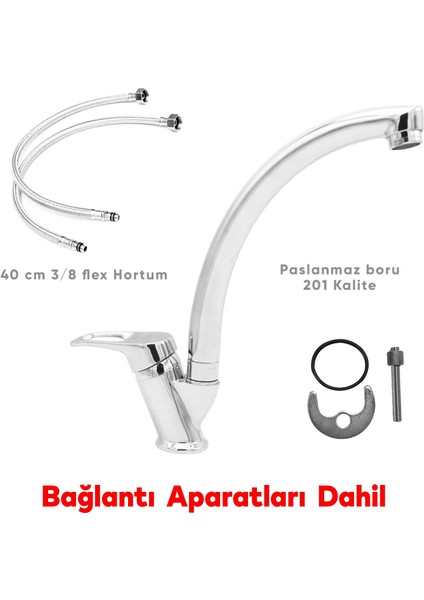 Kuğu Batarya Duş Bulaşık Musluğu Lavabo Banyo Mutfak Bataryası Mermer Üstü Çift Su Giriş Evye fırsatları