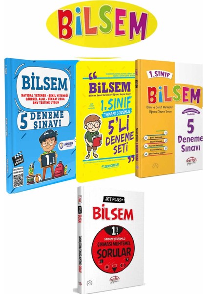 1. Sınıf Bilsem Deneme Sınavı Çıkması Muhtemel Soru Bankası Seti 4 Kitap