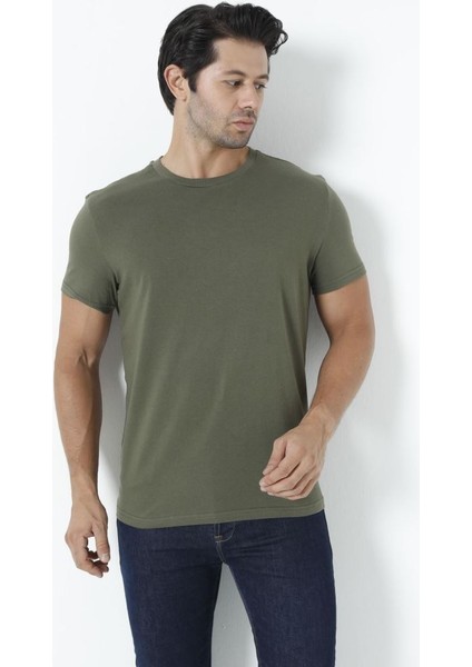 Erkek T-Shirt Pamuk Bisiklet Yaka Regular Fit ONL-02563
