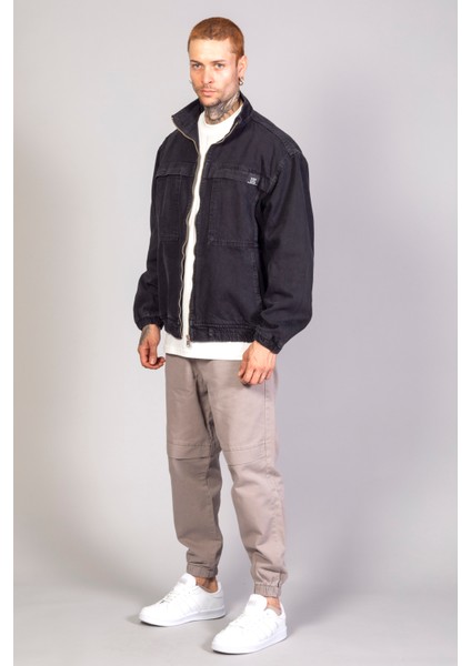 Oversize Siyah Yıkamalı Modelli Erkek Fermuarlı Bomber Kot Ceket fiyatları
