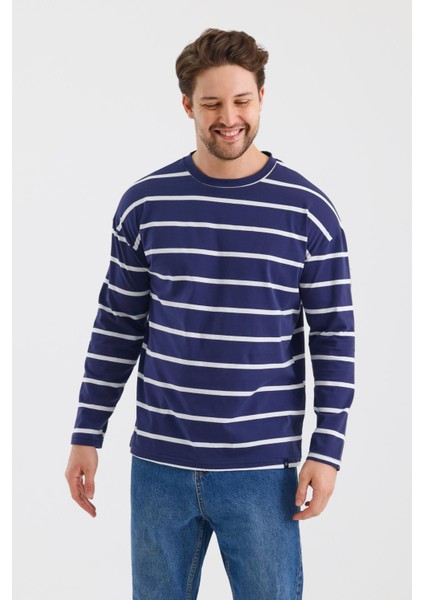 Çizgili Regular Fit Sweatshırt (E2400158)