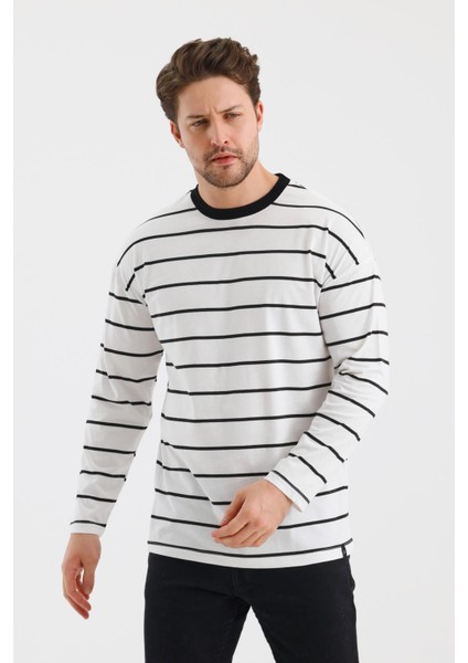 Çizgili Regular Fit Sweatshırt (E2400158)