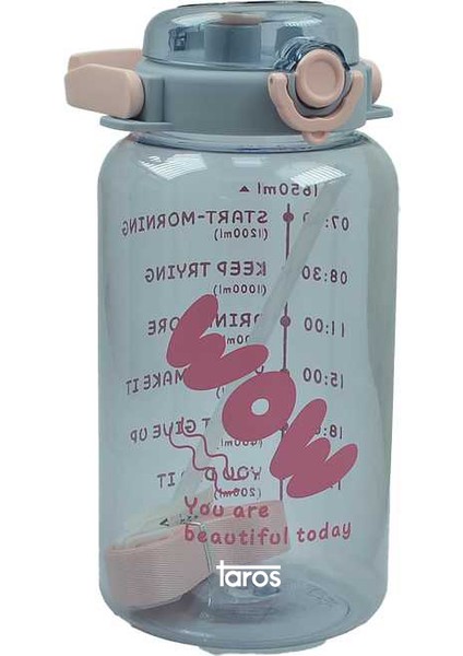 Taros Lıfe Motto Şeffaf Matara 1650 ml 7718-1 Adet